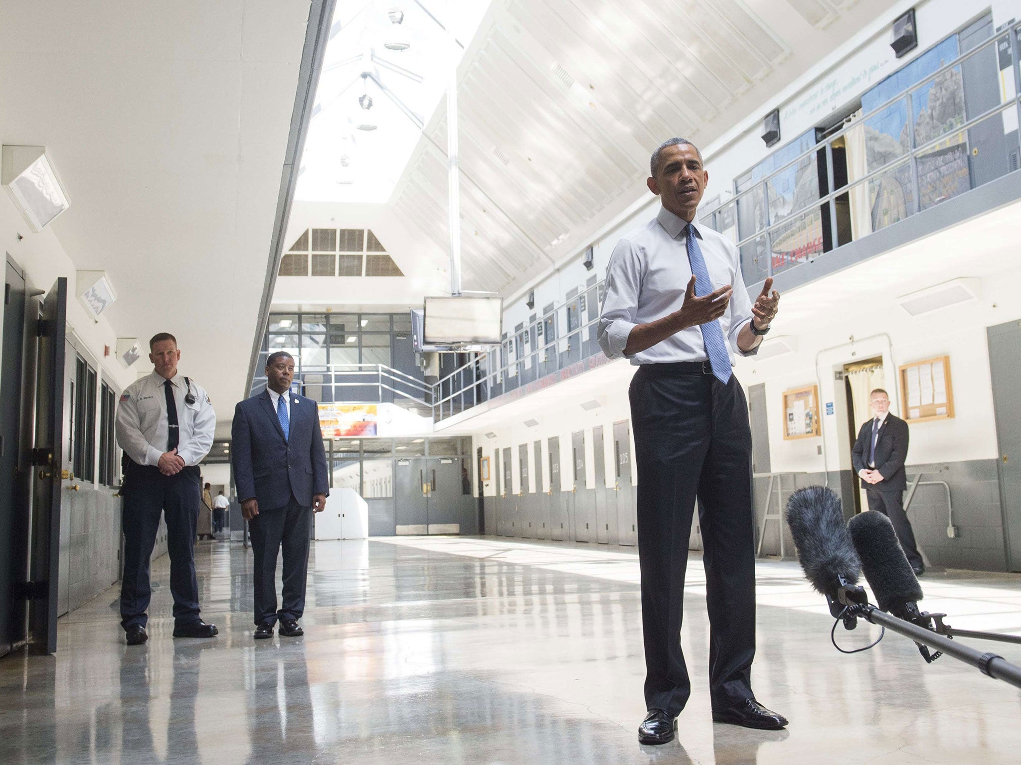 Barack Obama has become the first US President to visit a prison. He toured El Reno Federal Correctional Institution in Oklahoma