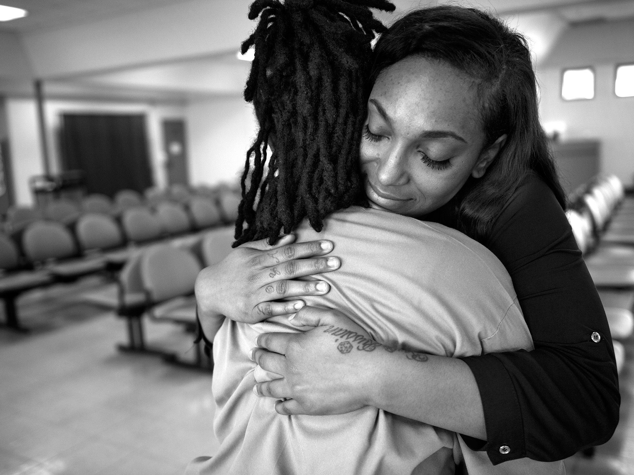 Sharanda Jones with her daughter Clenesha, who was eight when her mother went into jail