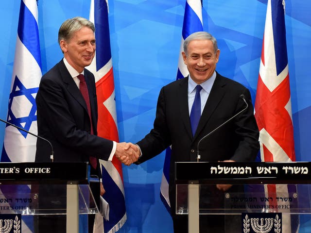Philip Hammond with Benjamin Netanyahu