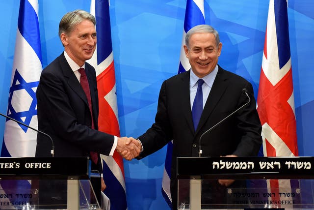 Philip Hammond with Benjamin Netanyahu