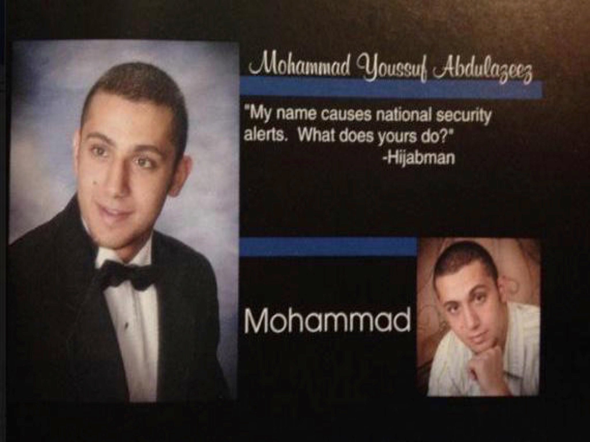 A High School yearbook image of Mohammad Youssef Abdulazeez