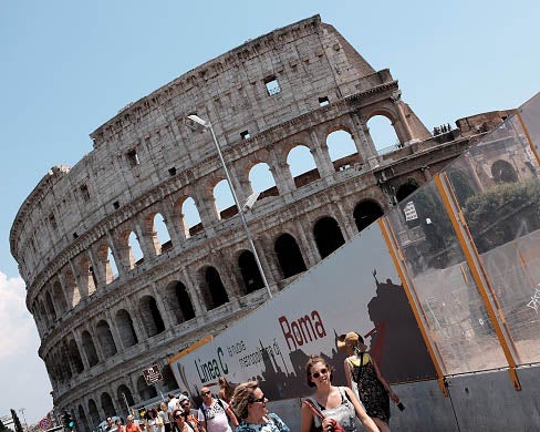 The Colosseum in Rome is under restoration paid for by a private company