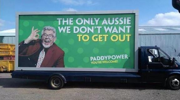 The ad was destroyed because it was deemed too controversial - even by Paddy Power's standards