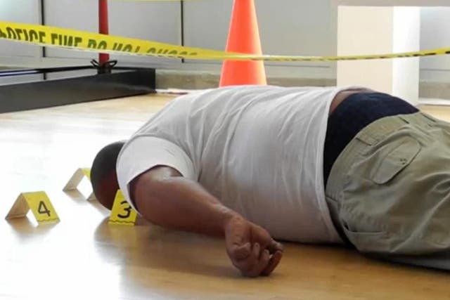 Ti-Rock Moore's reconstruction of Michael Brown's corpse on show at Chicago's Gallery Guichard