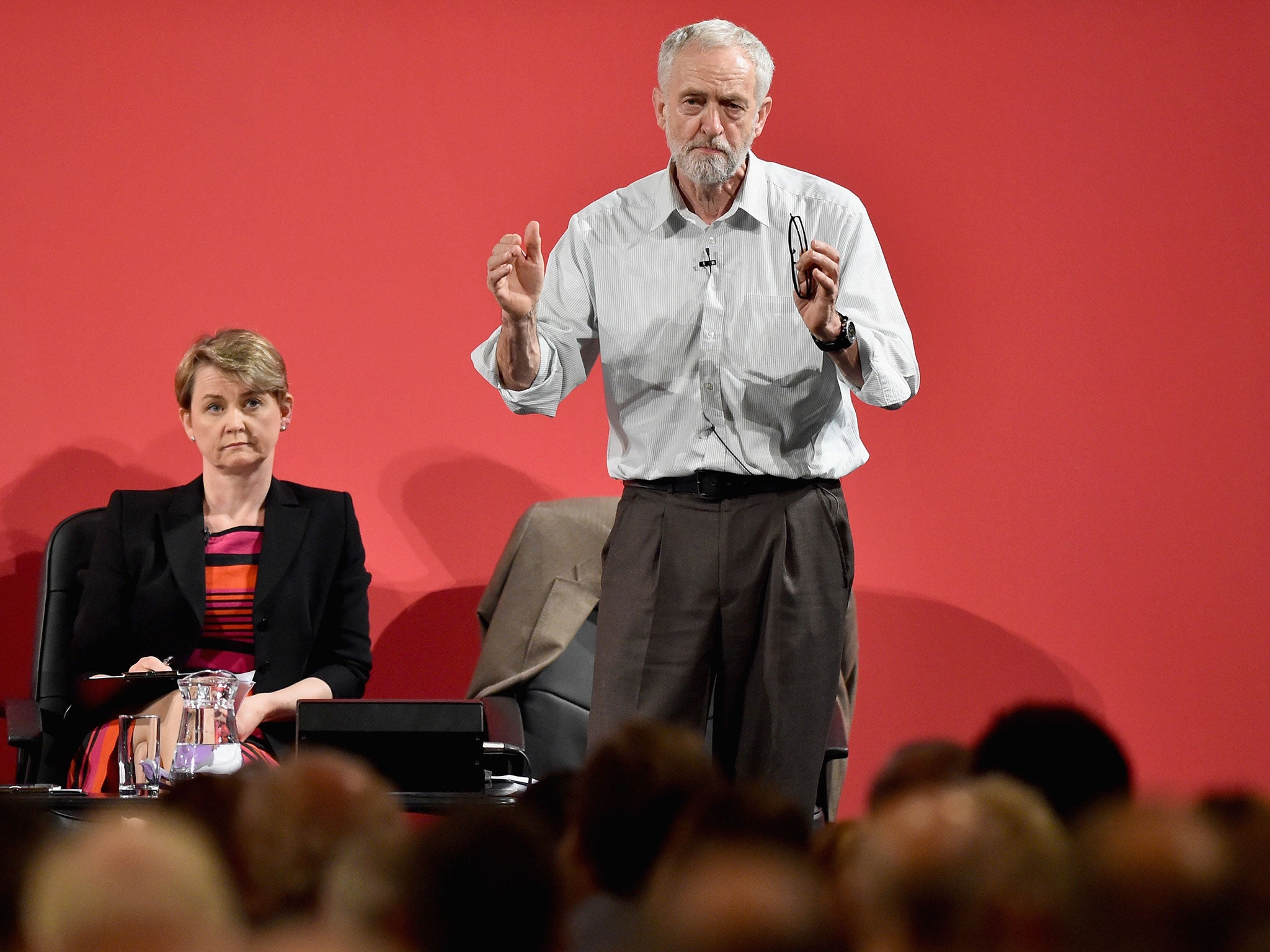 Jeremy Corbyn,takes part in a hustings in The Old Fruitmarket, Candleriggs on July 10, 2015 in Glasgow, Scotland