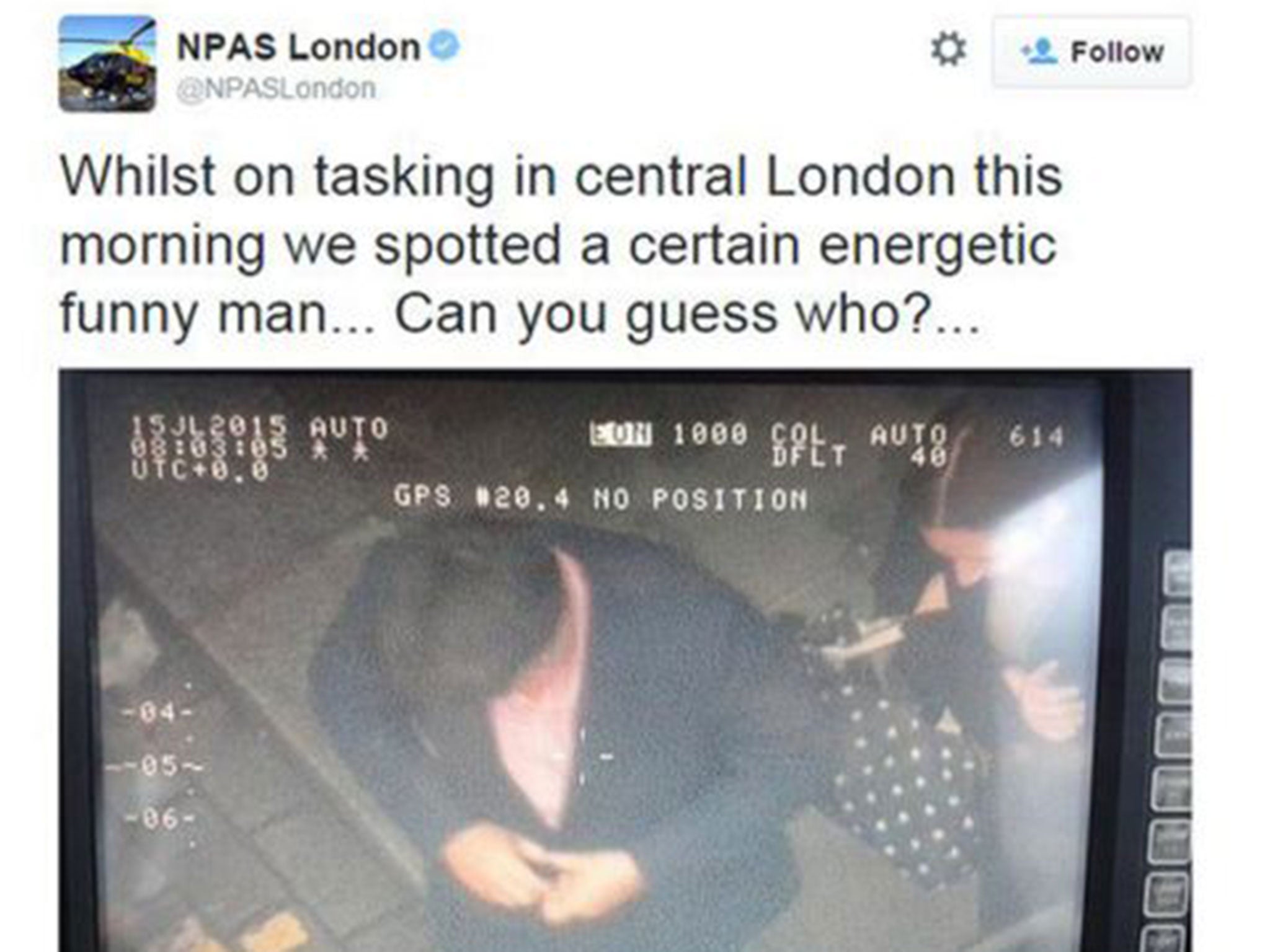 The original Twitter image posted by The National Police Air Service
