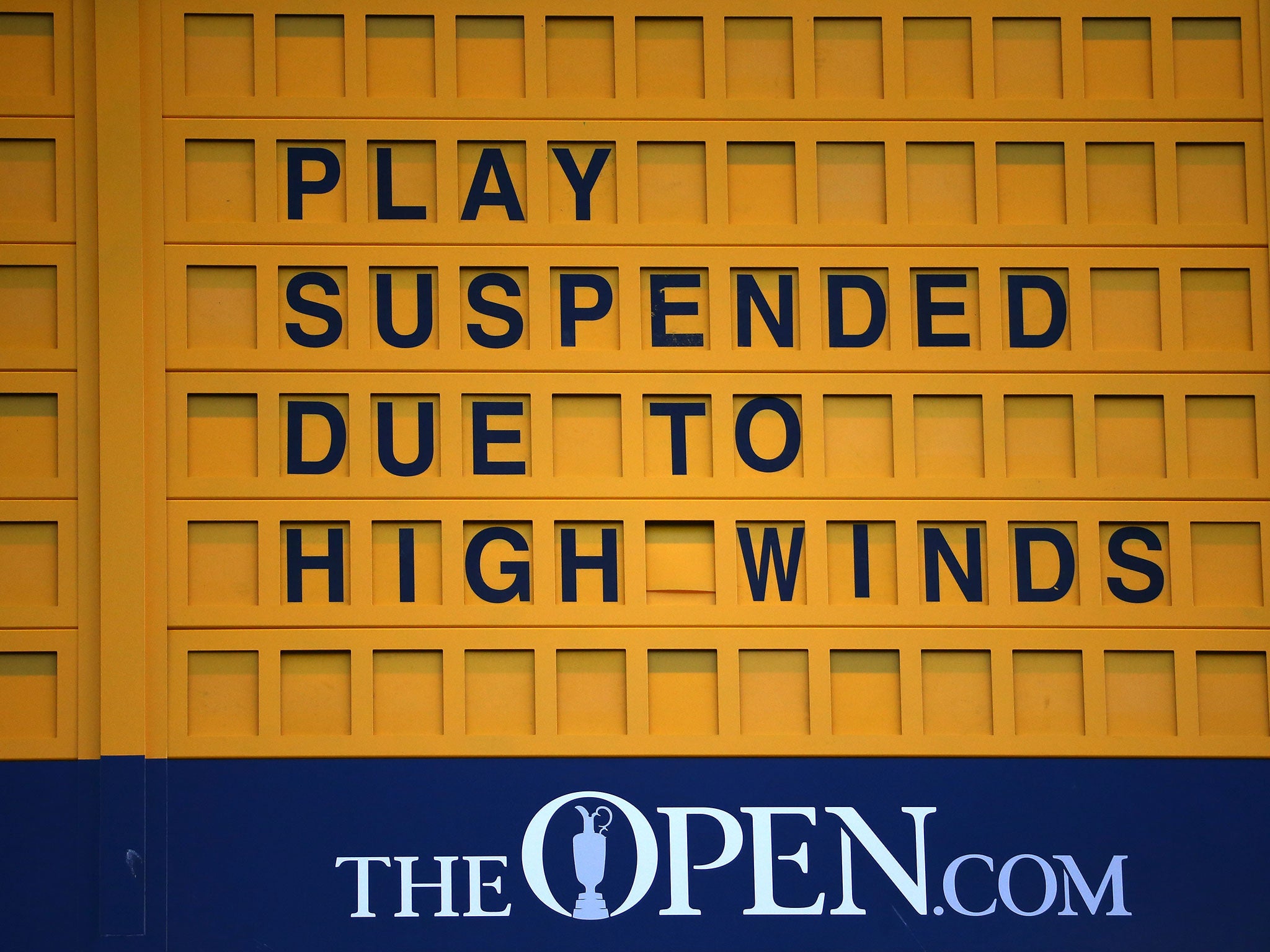 Play is suspended on day three at The Open