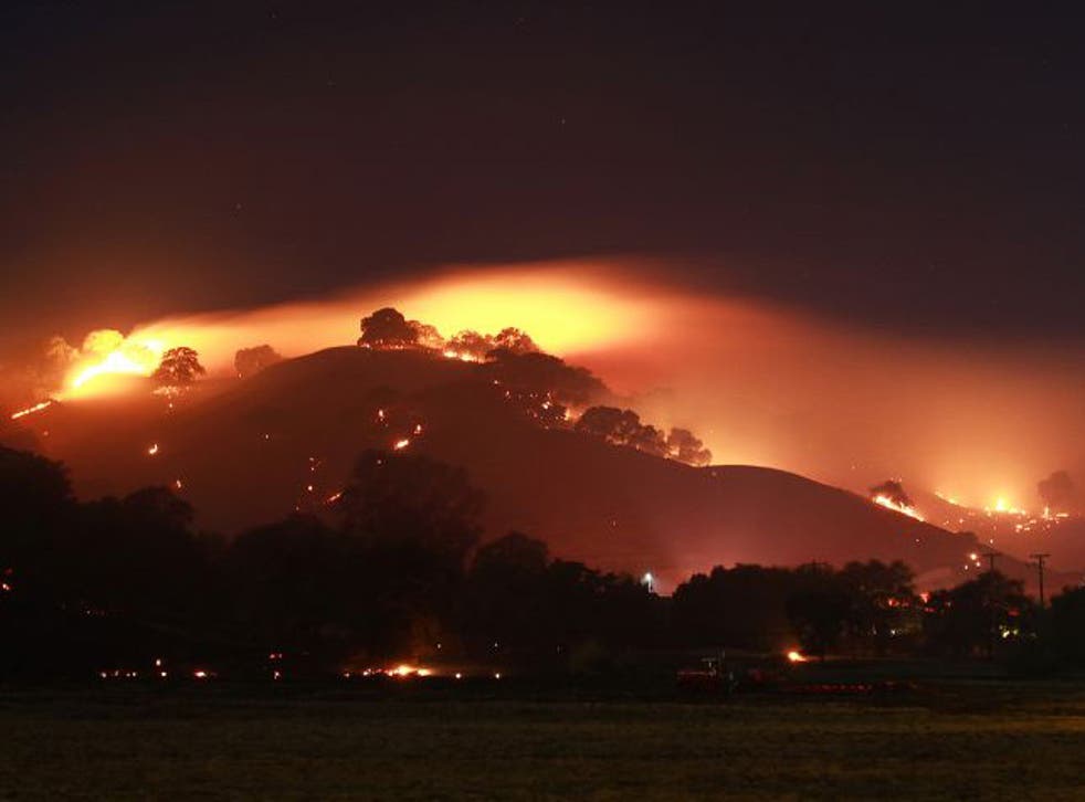 Northern California wildfire on 5 July, 2015 may have been started by fireworks