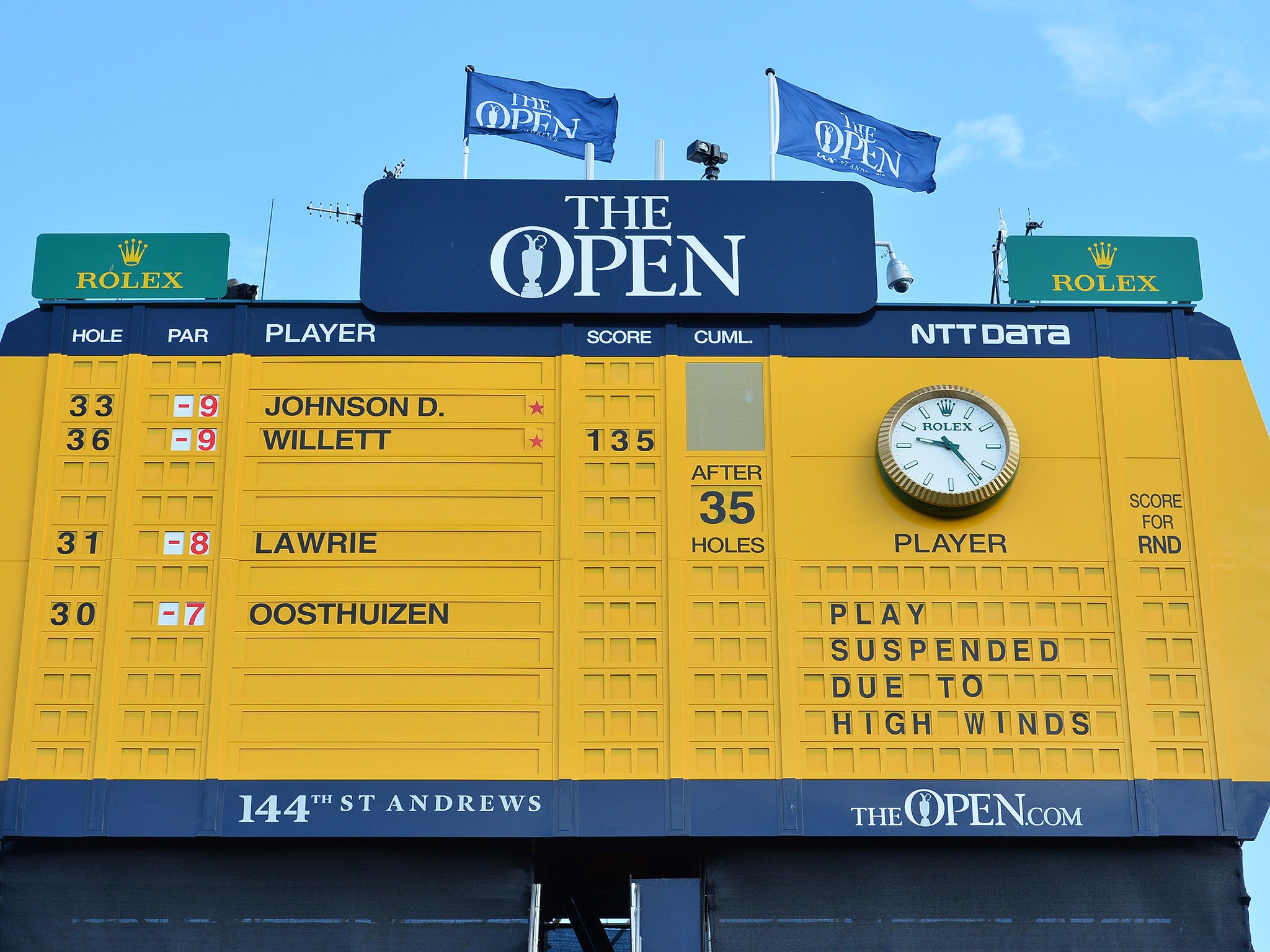 A shot of The Open leaderboard