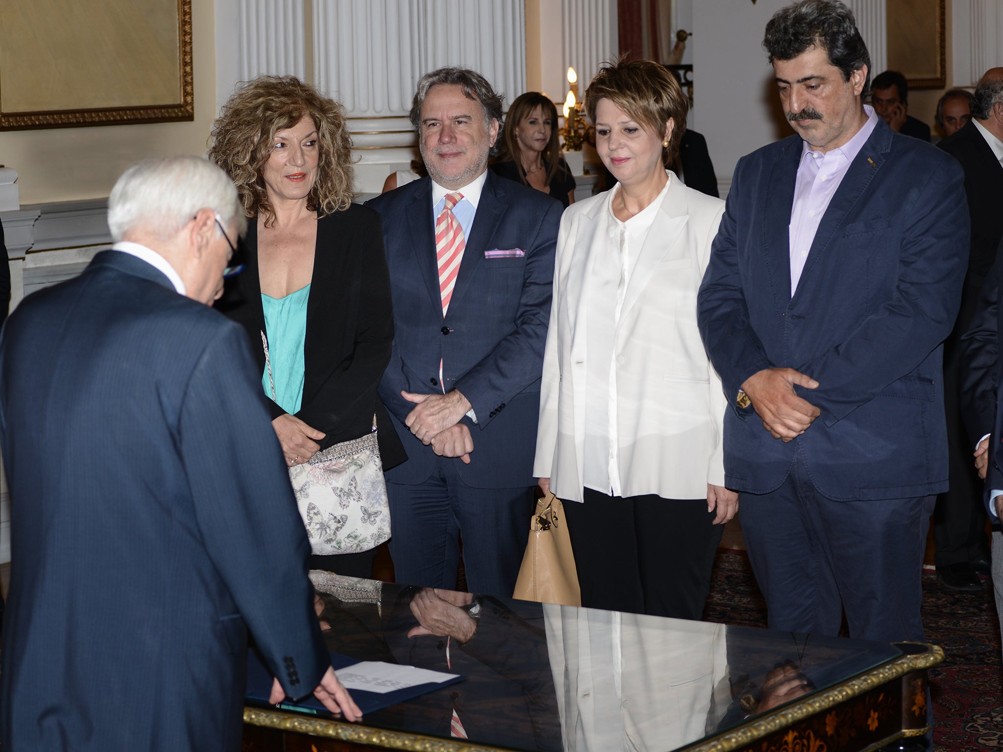 The swearing-in ceremony of the newly appointed members of the Government at the presidential palace in Athens