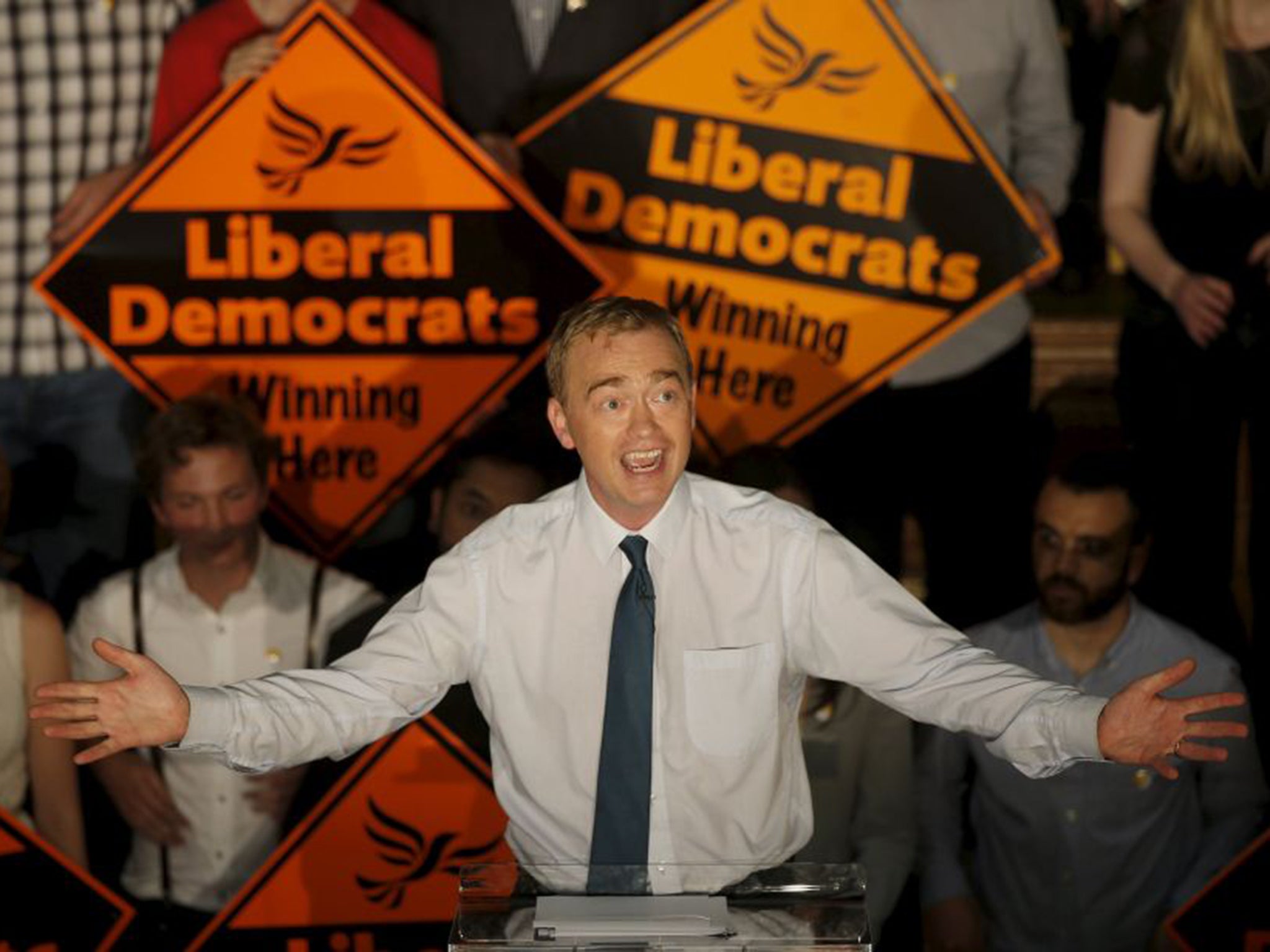 Newly elected Lib Dem leader Tim Farron told supporters at a rally in north London: "Revival is in our grasp. Have hope. Have courage. Have belief."