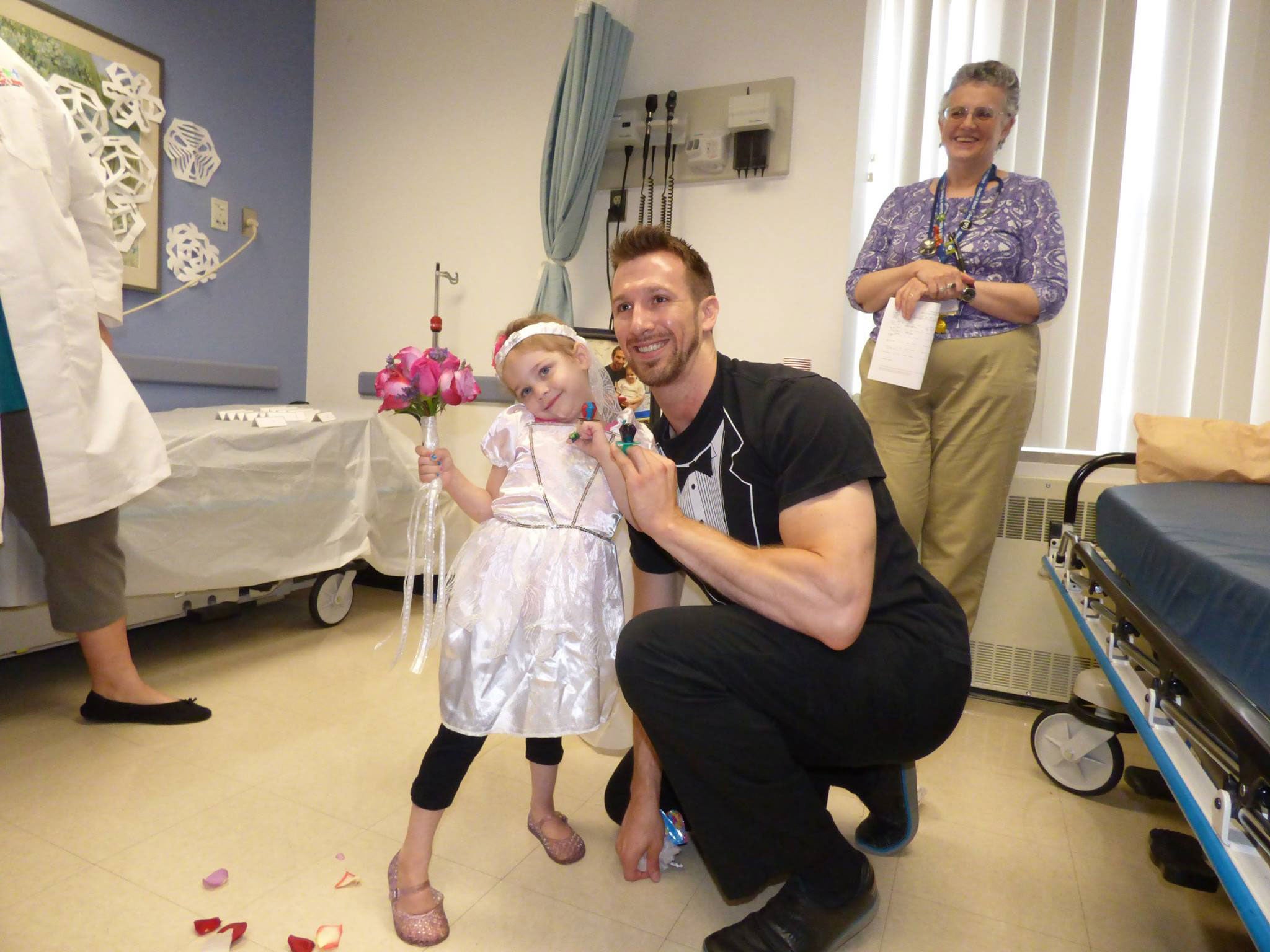 Abby 'married' her cancer nurse Matt Hickling at a ceremony organised by hospital staff