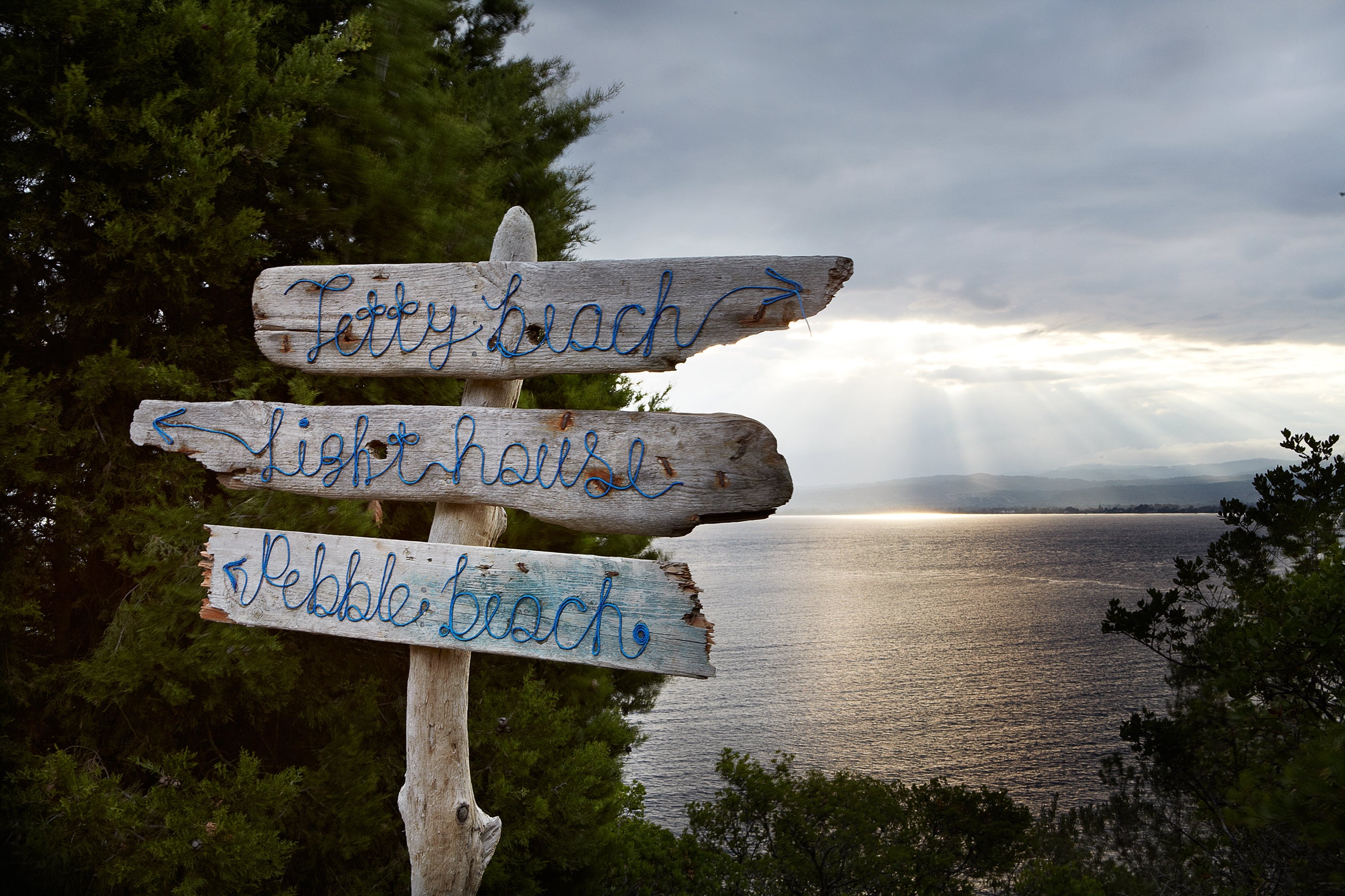 Sunset and signs