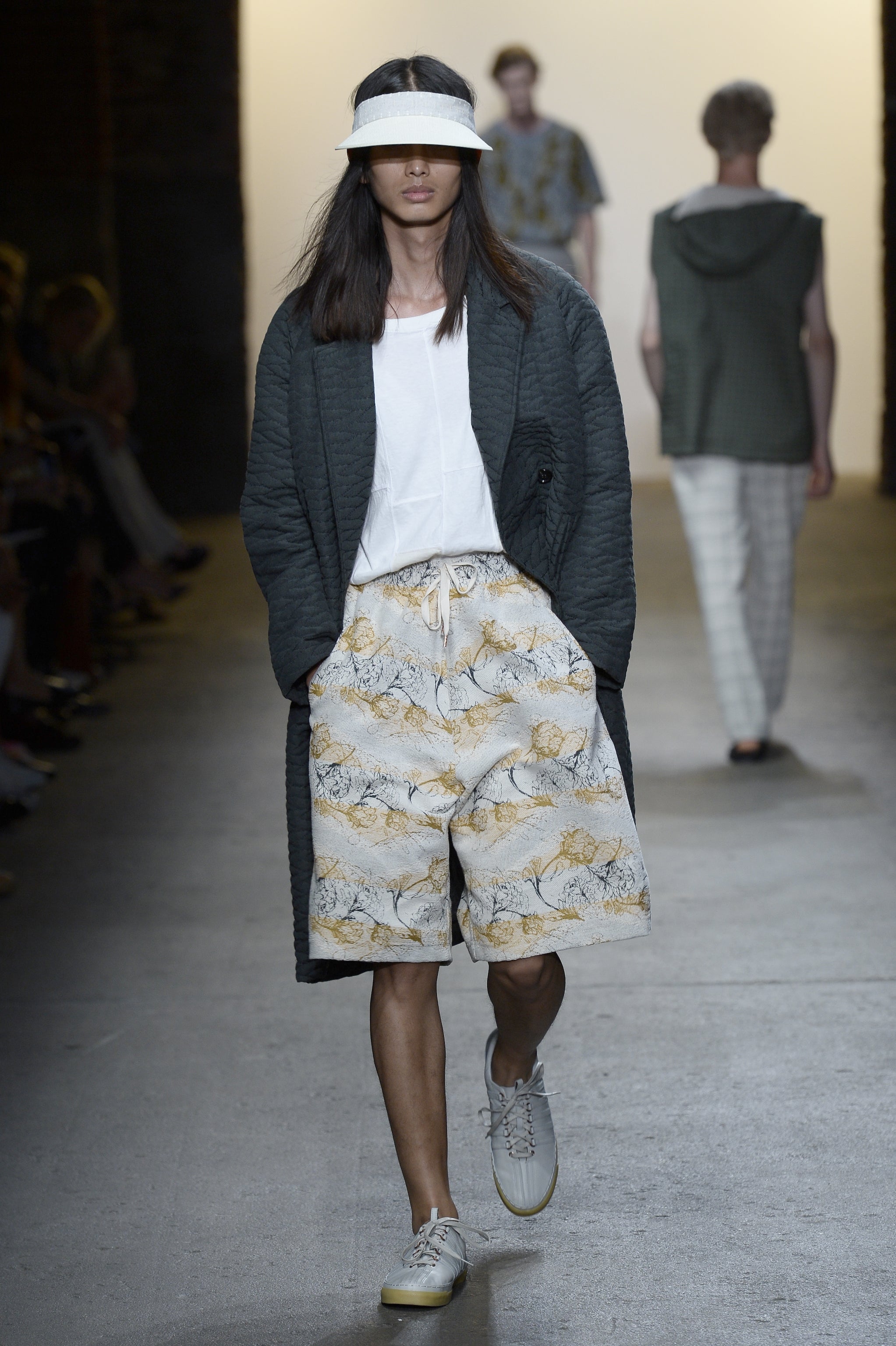 A model walks at Billy Reid Runway at New York Fashion Week Men's S/S 2016