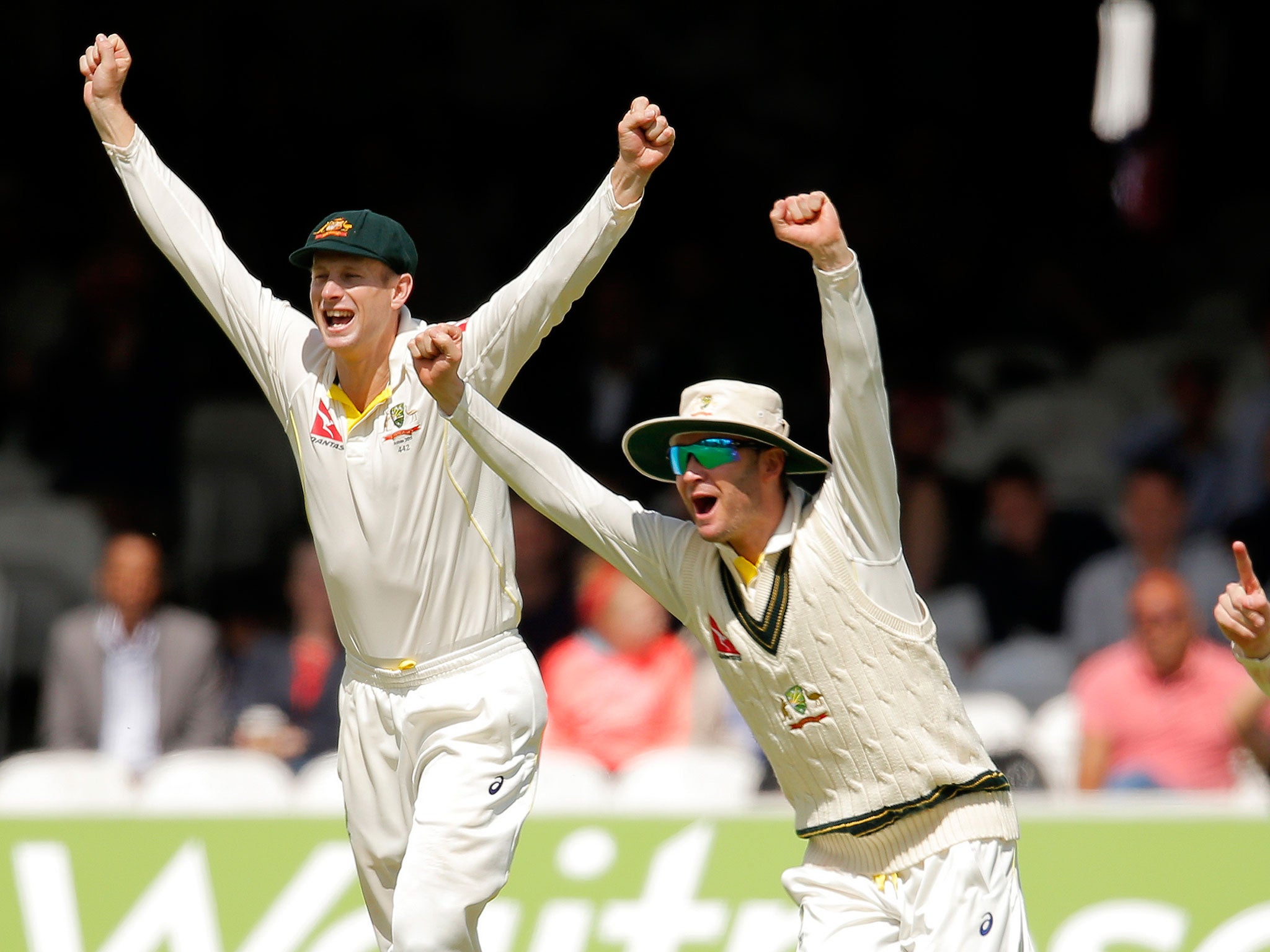 Michael Clarke leads the celebrations as Australia win the Second Test