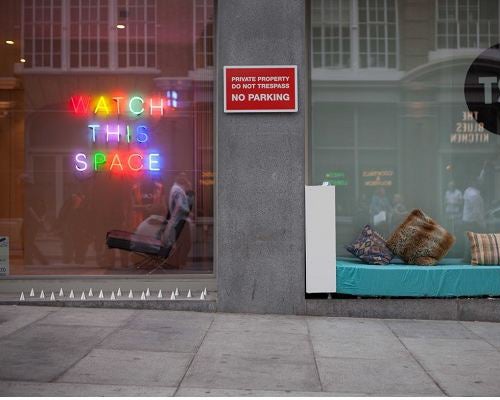 The beds have appeared in doorways in Shoreditch