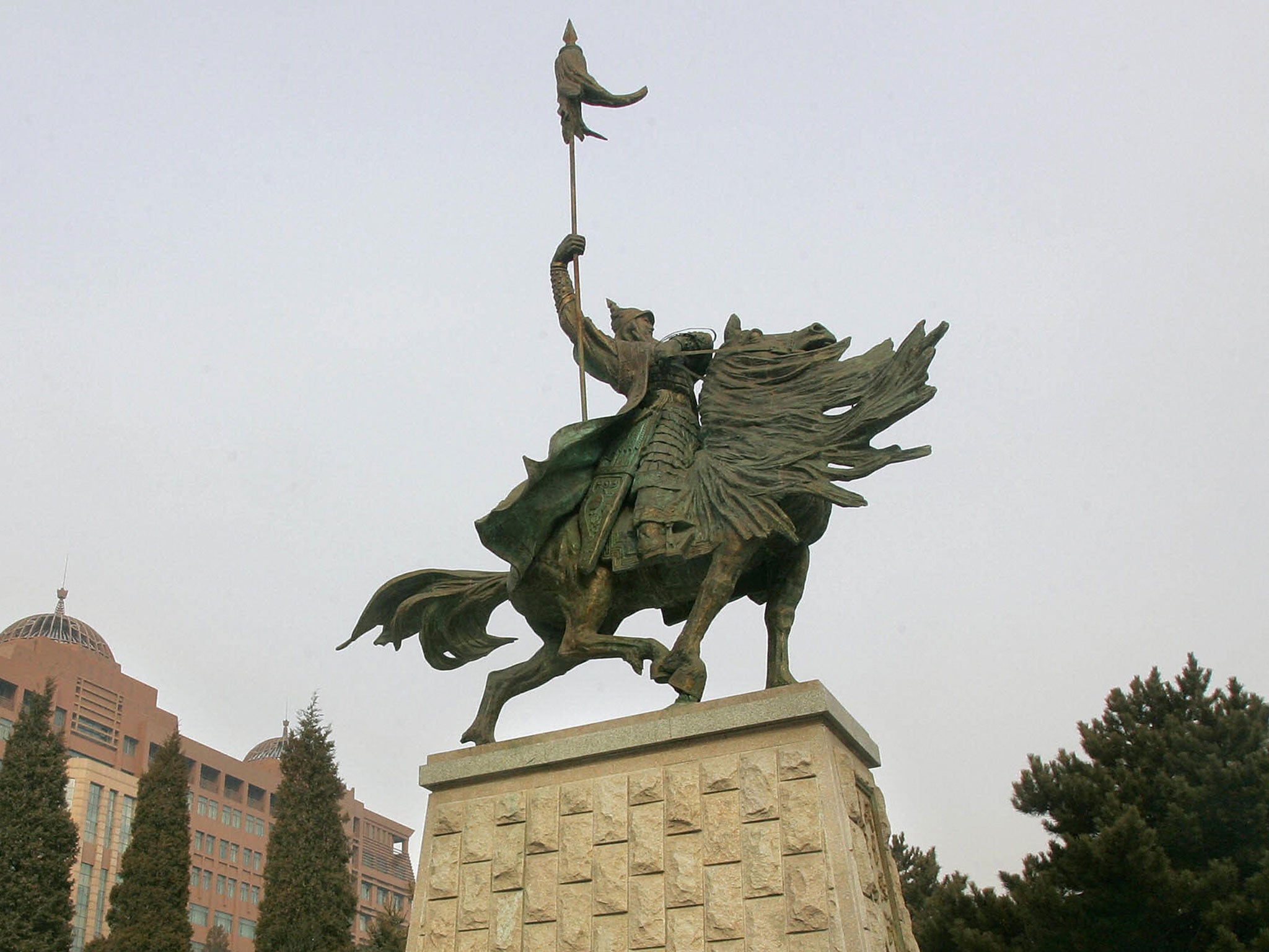 Statue of Genghis Khan on the Inner Mongolia University campus. 20 people – including several from the UK – were wrongly detained on suspicion of being terrorists after watching a 40-minute BBC documentary on Genghis Khan