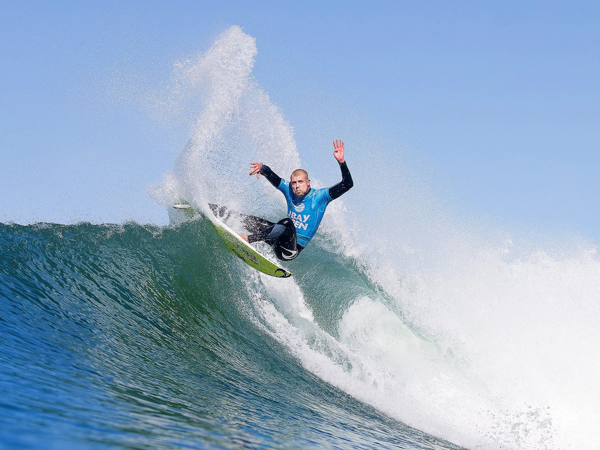 Mick Fanning in action during the quarter final round of the JBay Open surfing event