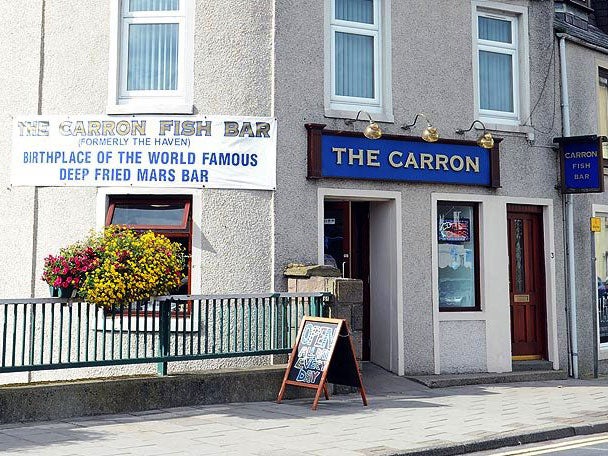 The Carron Fish shop in Aberdeenshire, which has been under pressure to remove its sign (pictured above)