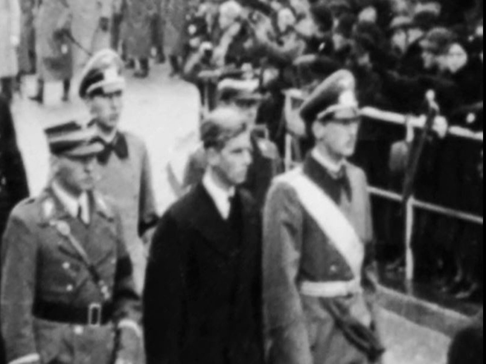 Close-up of Prince Philip at the funeral of his sister Cecile in Darmstadt, Germany in 1937