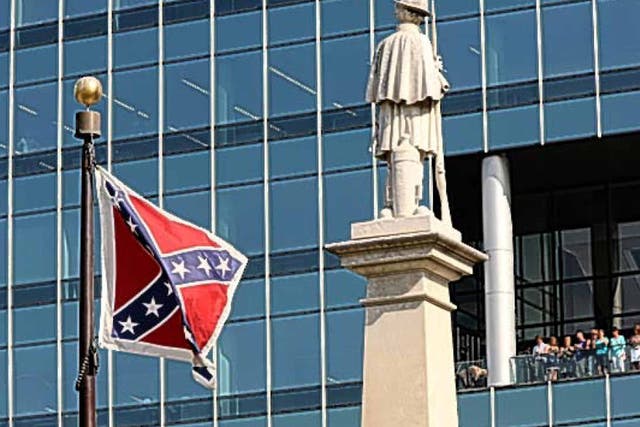 The flag of the Confederacy has been removed from in front of the South Carolina State House