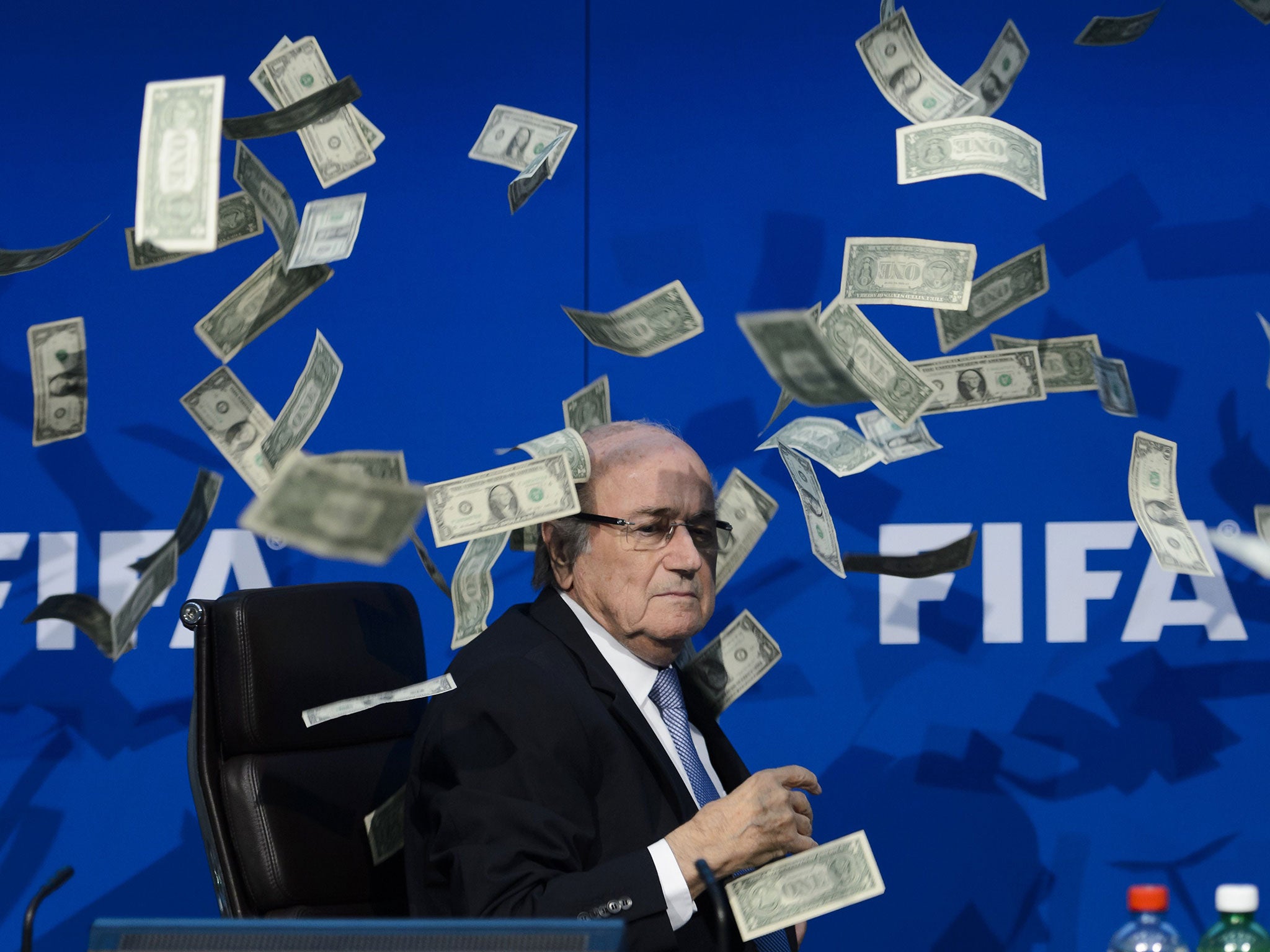 Sepp Blatter is showered in money