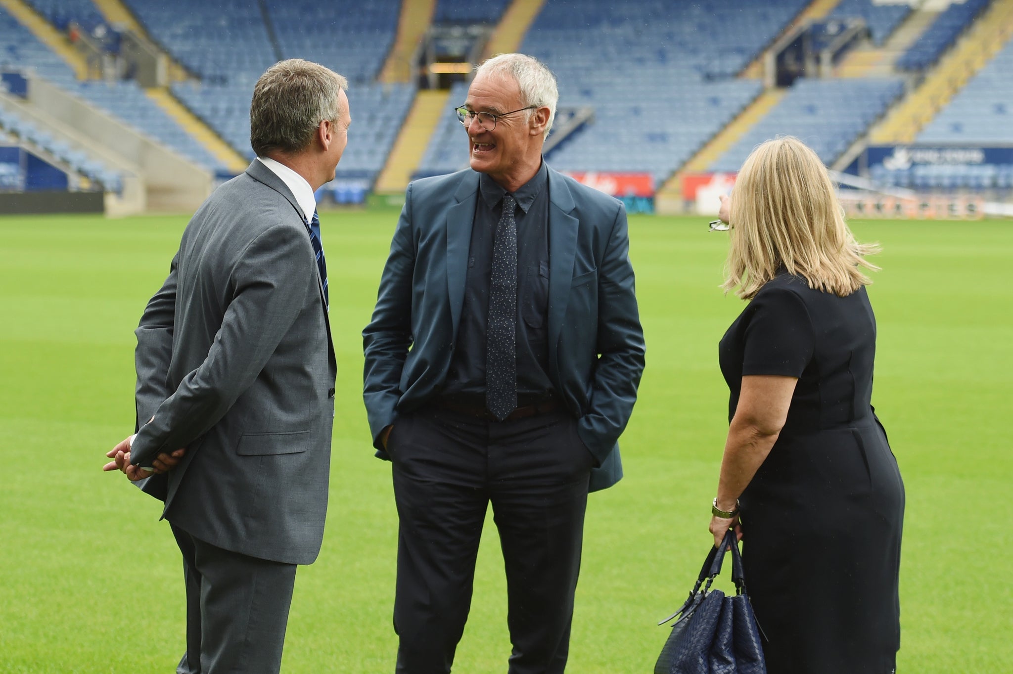 Claudio Ranieri is given a tour of the King Power Stadium