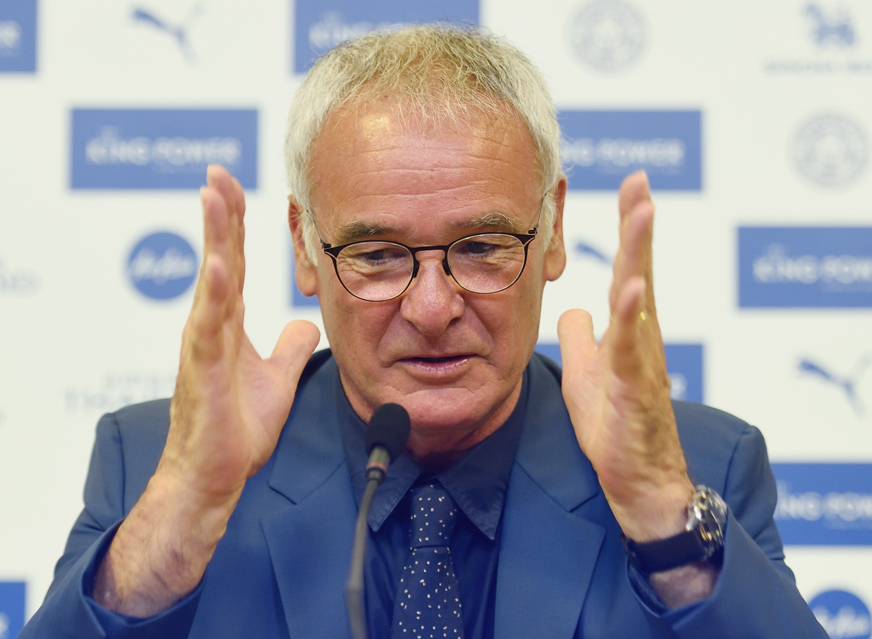 Claudio Ranieri speaks to the media after being named Leicester boss