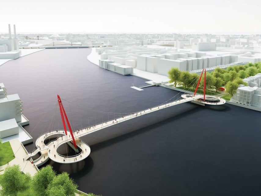 One of Ove Arup & Partners' designs for the bicycle bridge