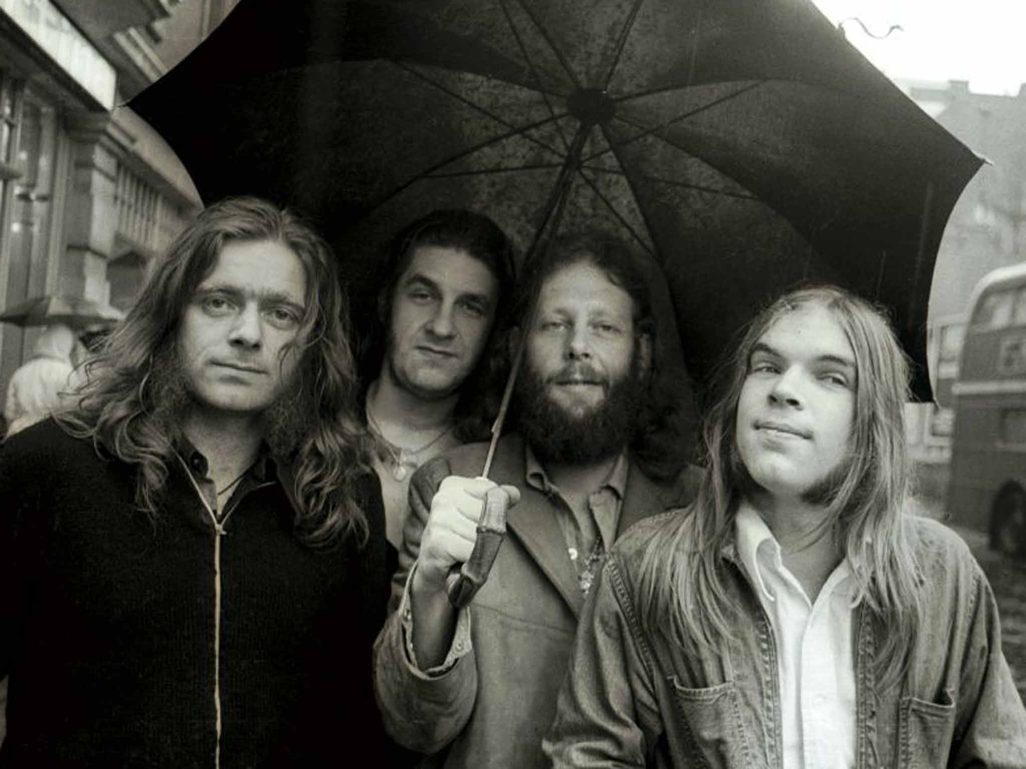 The Grease Band in 1971, left to right: Henry McCullough, Alan Spenner, Rowland and Neil Hubbard