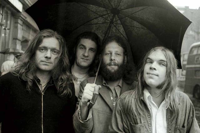 The Grease Band in 1971, left to right: Henry McCullough, Alan Spenner, Rowland and Neil Hubbard