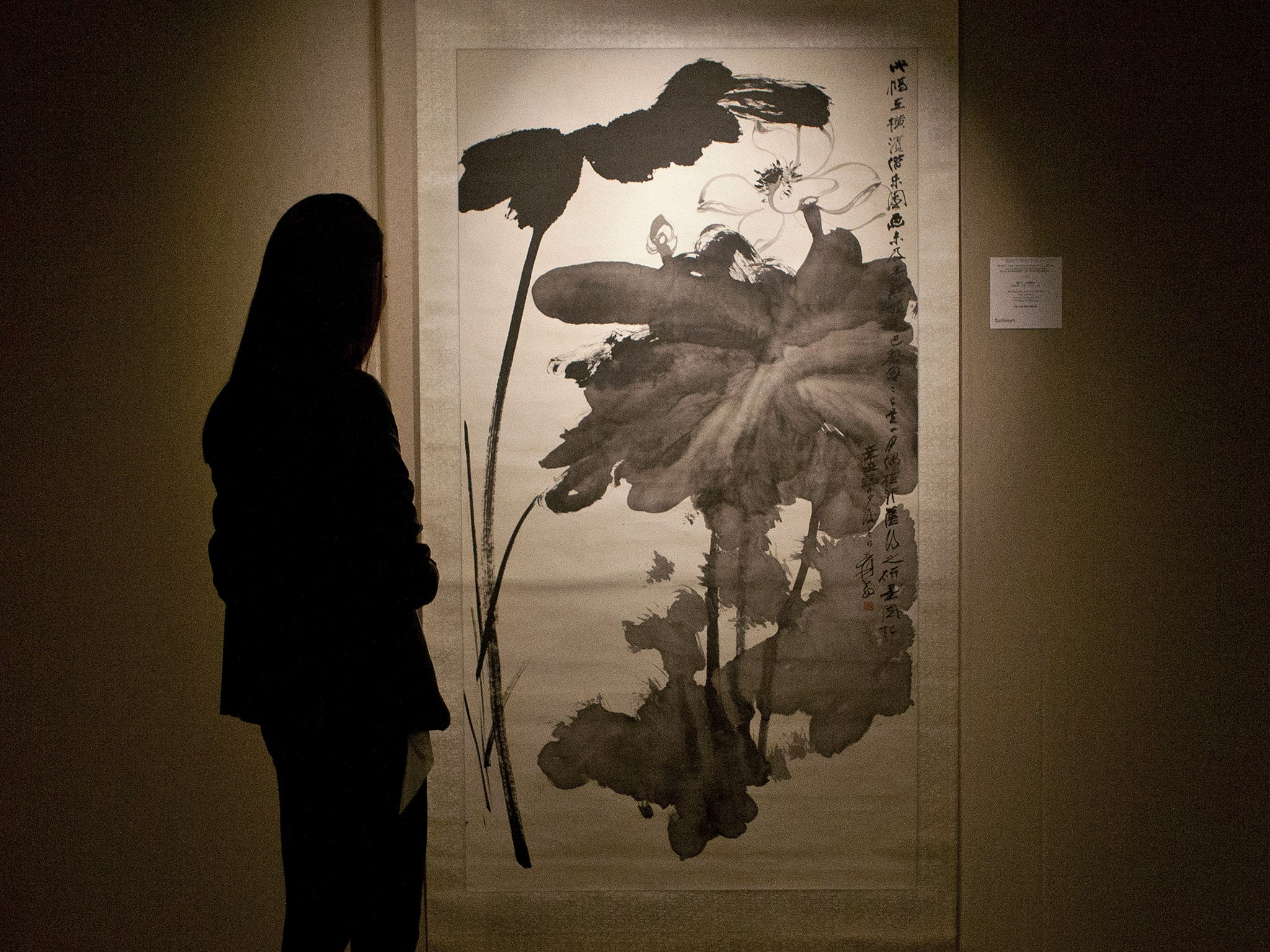 Artworks by Chinese painter Zhang Daqian were among the stolen pieces. Pictured: Daqian's 'Lotus in the Wind'. File photo