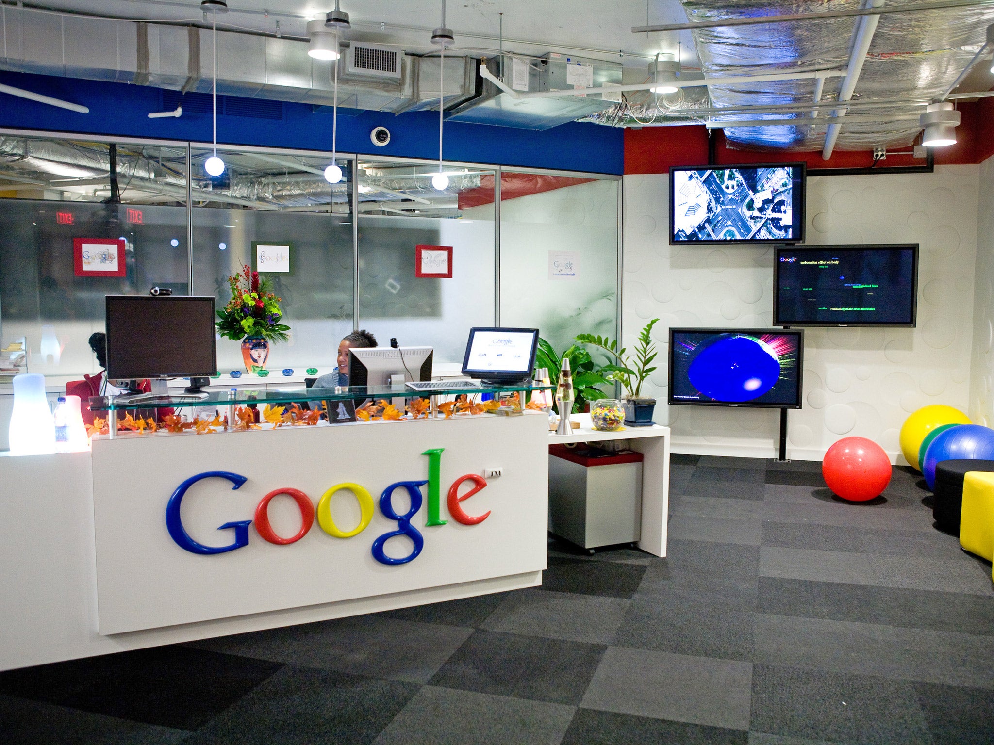 A reception area at Google's offices in Washington