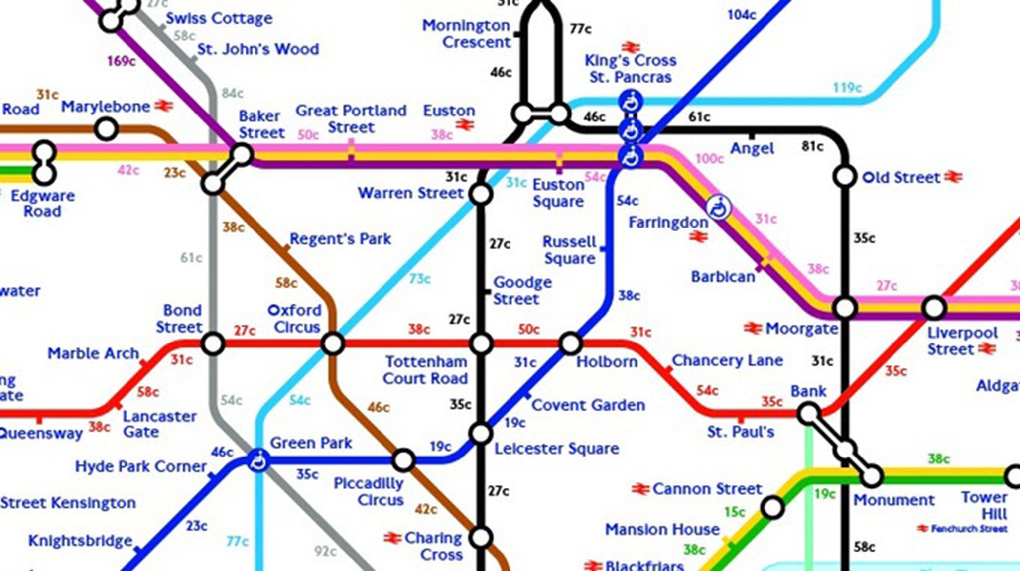 A map showing how many calories you can burn by walking (Images: Tasked.com)