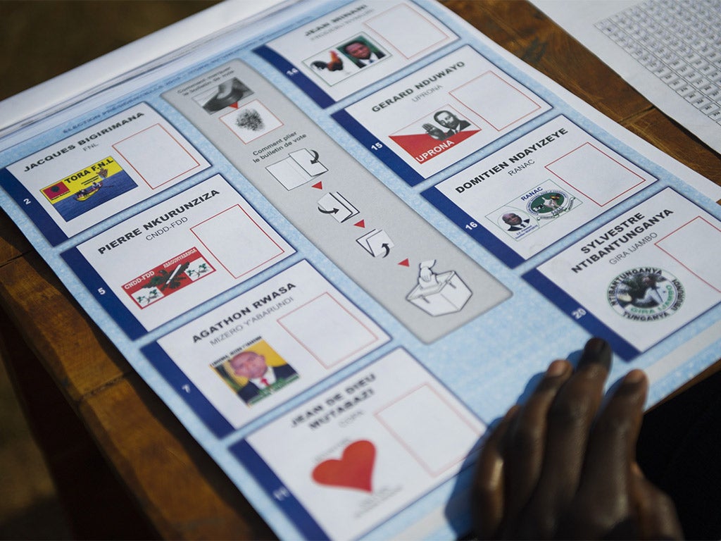 A ballot paper at a polling station in the village of Buye (Getty)