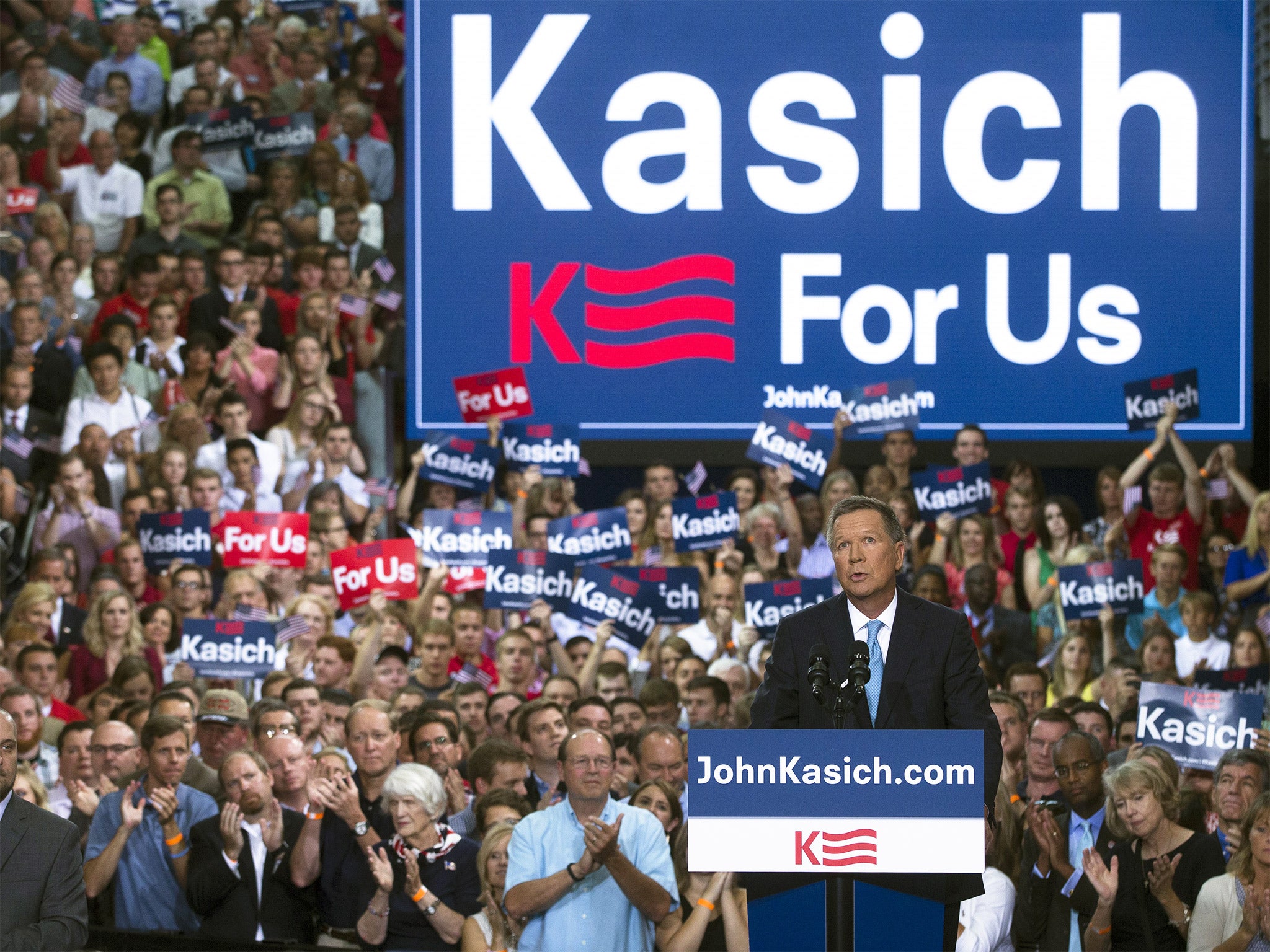 John Kasich announced he will be running in the Republican Party's nomination race at Ohio State University on Tuesday