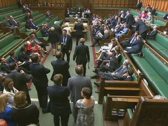 SNP MPs can be seen sitting on the Labour benches during the 'takeover'