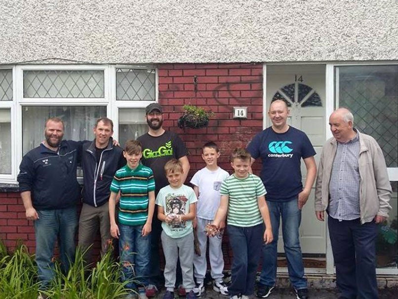 Members of the local community scrubbed the racist graffiti off to show solidarity with the young family