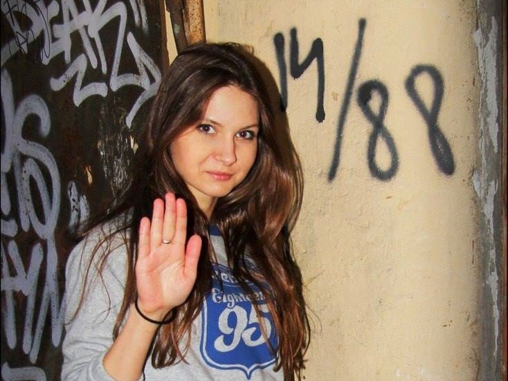 Olga Kuzkova posted photos online of her posing next to neo-Nazi symbols