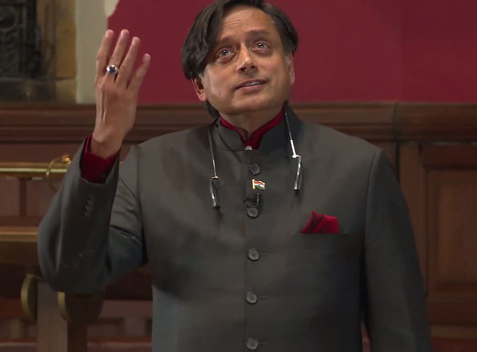 Shashi Tharoor speaks at the Oxford Union