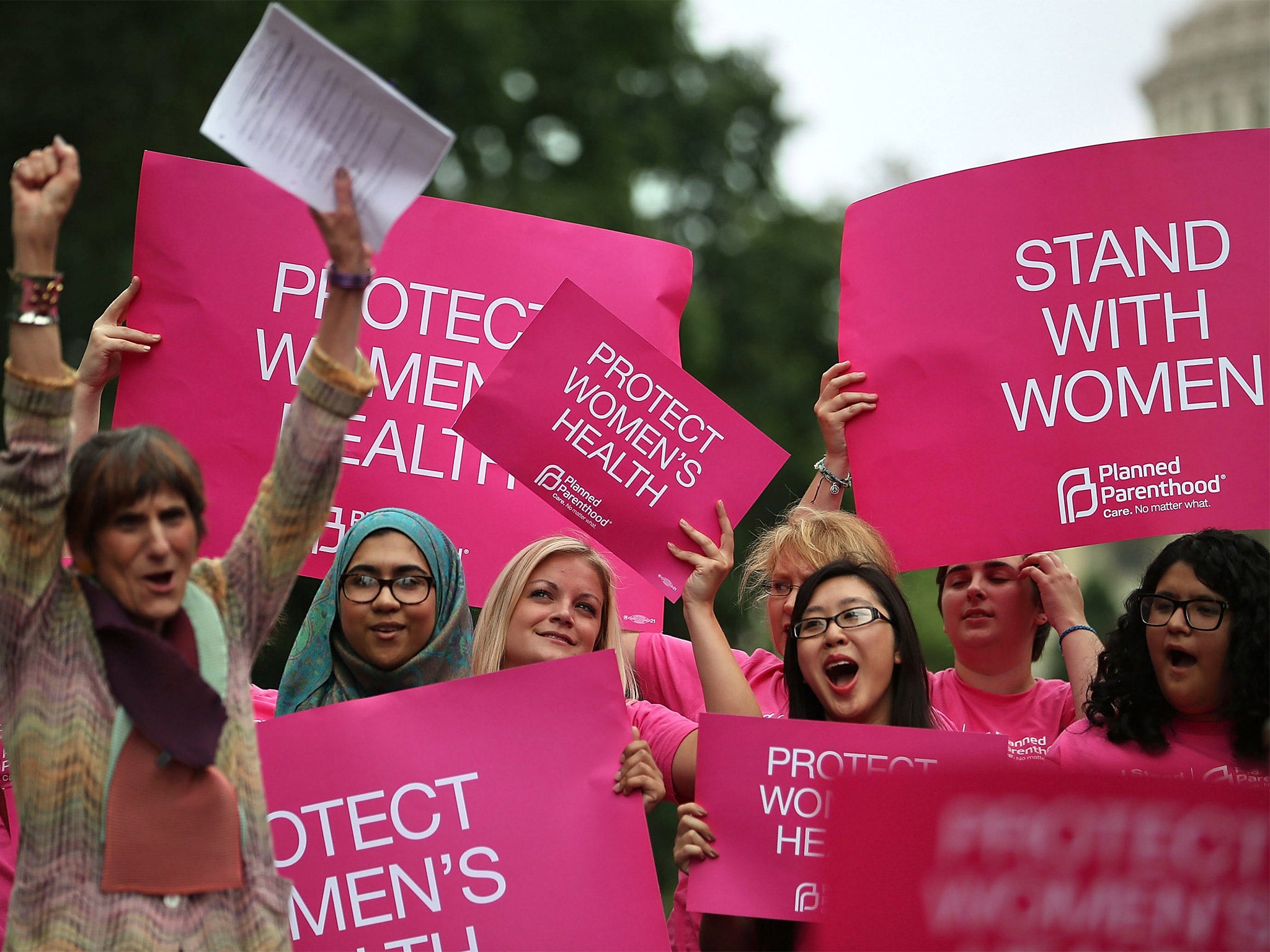 Protestors gather to support women's right to choose