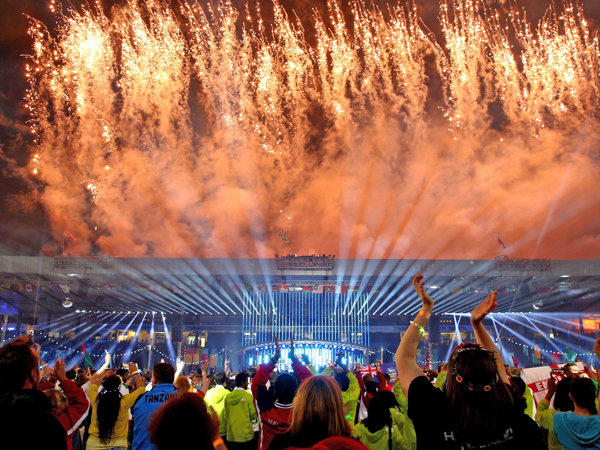 Fireworks light up the Glasgow sky as the closing ceremony marked the end of the Games