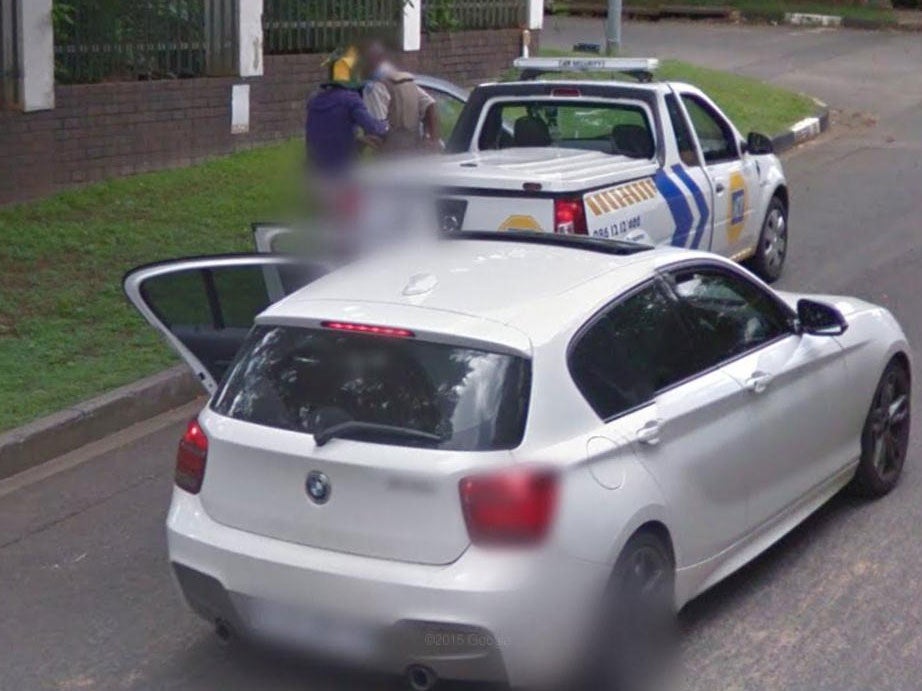 The robbery continued as the Google car passed