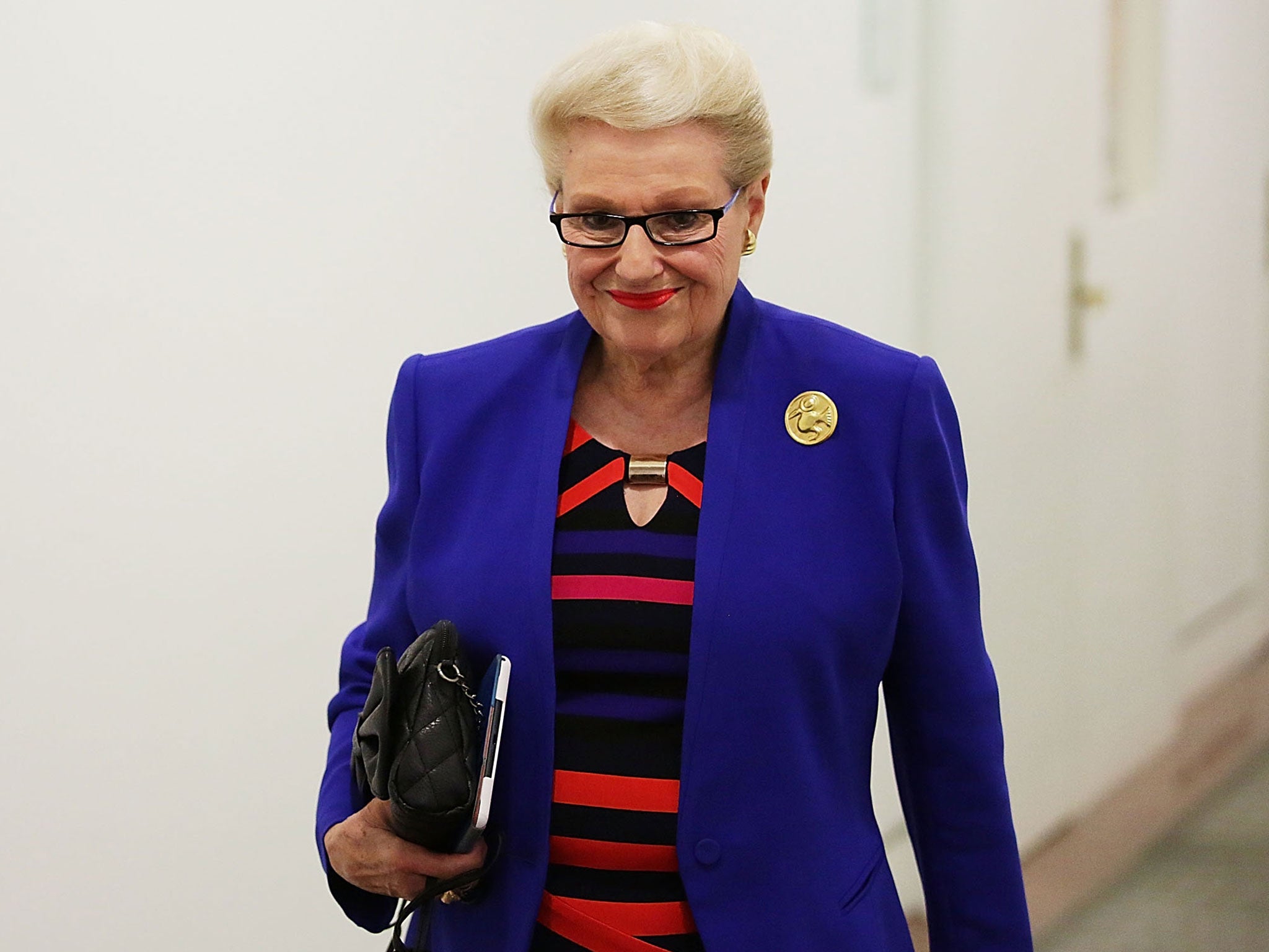 Bronwyn Bishop has been mocked for taking a helicopter for a 75km trip