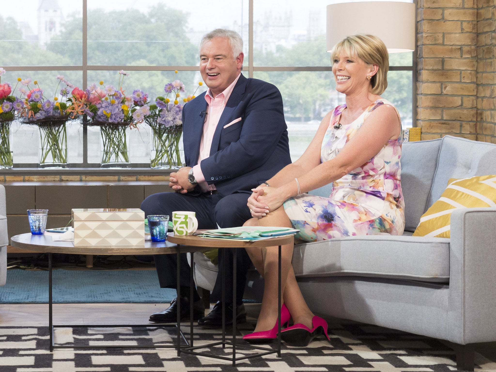 Eamonn Holmes was caught apparently flicking the V-sign at a cameraman during a live broadcast