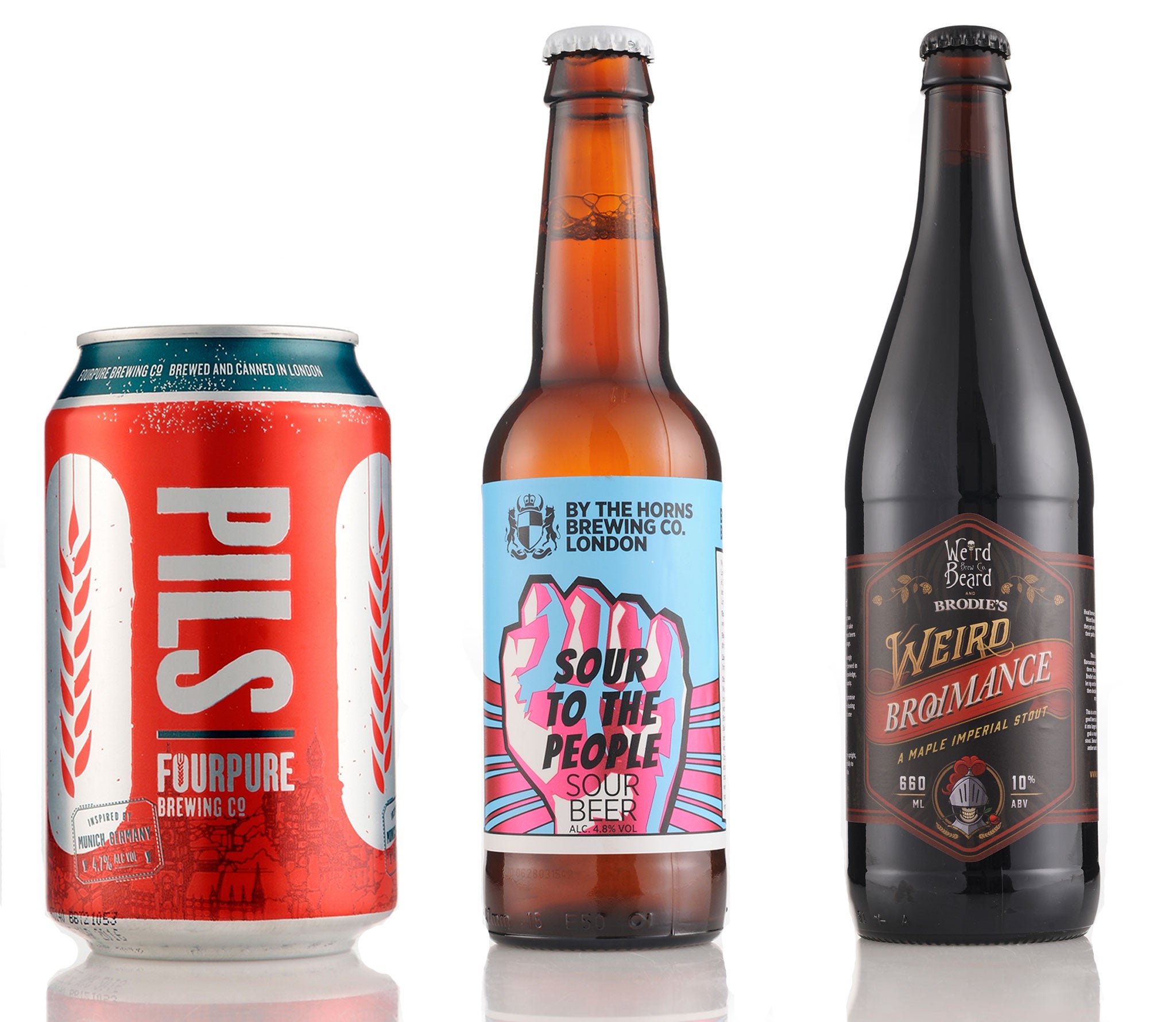 Three to try: Fourpure, Pils; By The Horns, Sour To The People; Weird Beard, Weird Brodmance