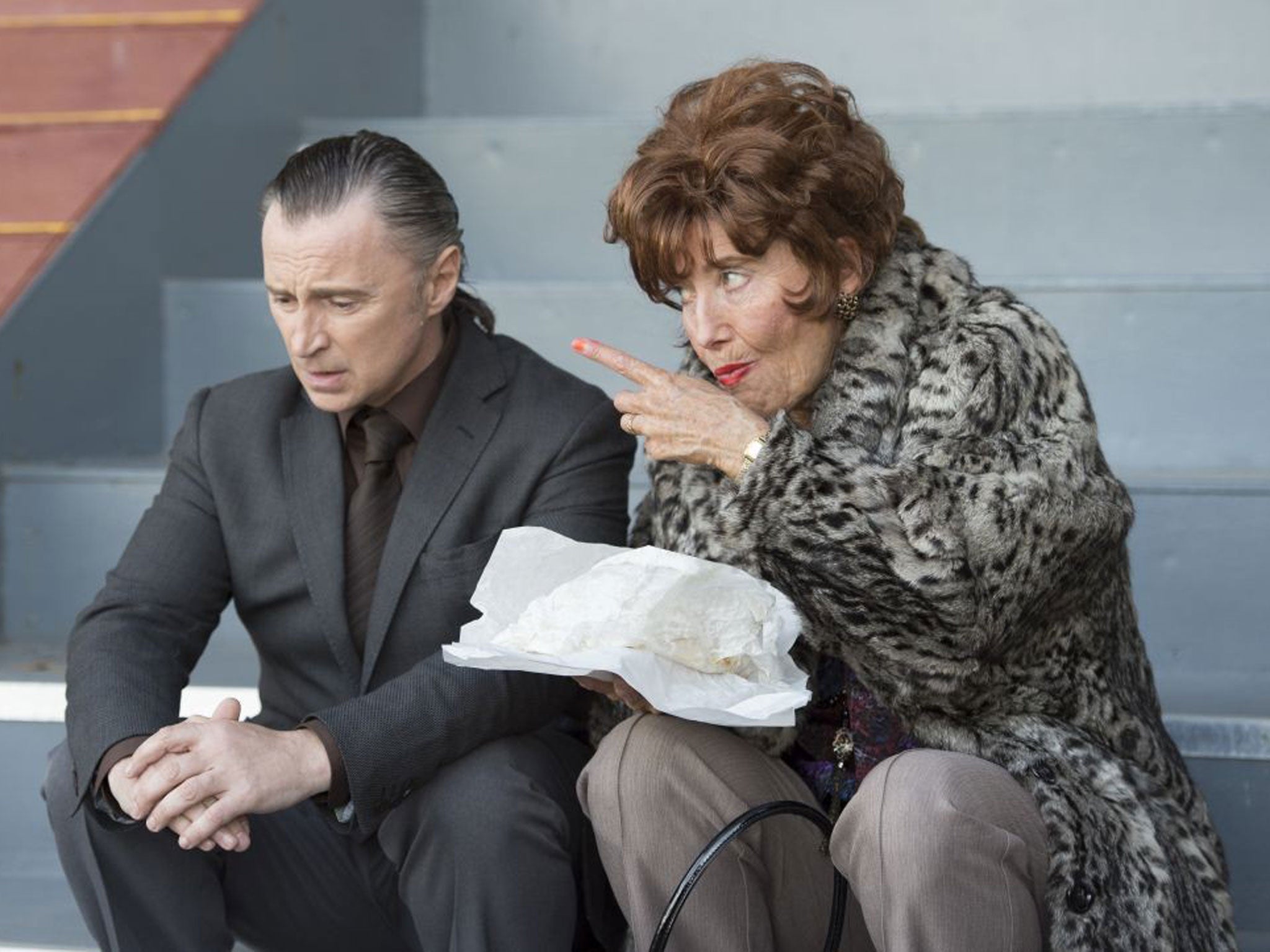 Robert Carlyle and Emma Thompson in The Legend Of Barney Thomson