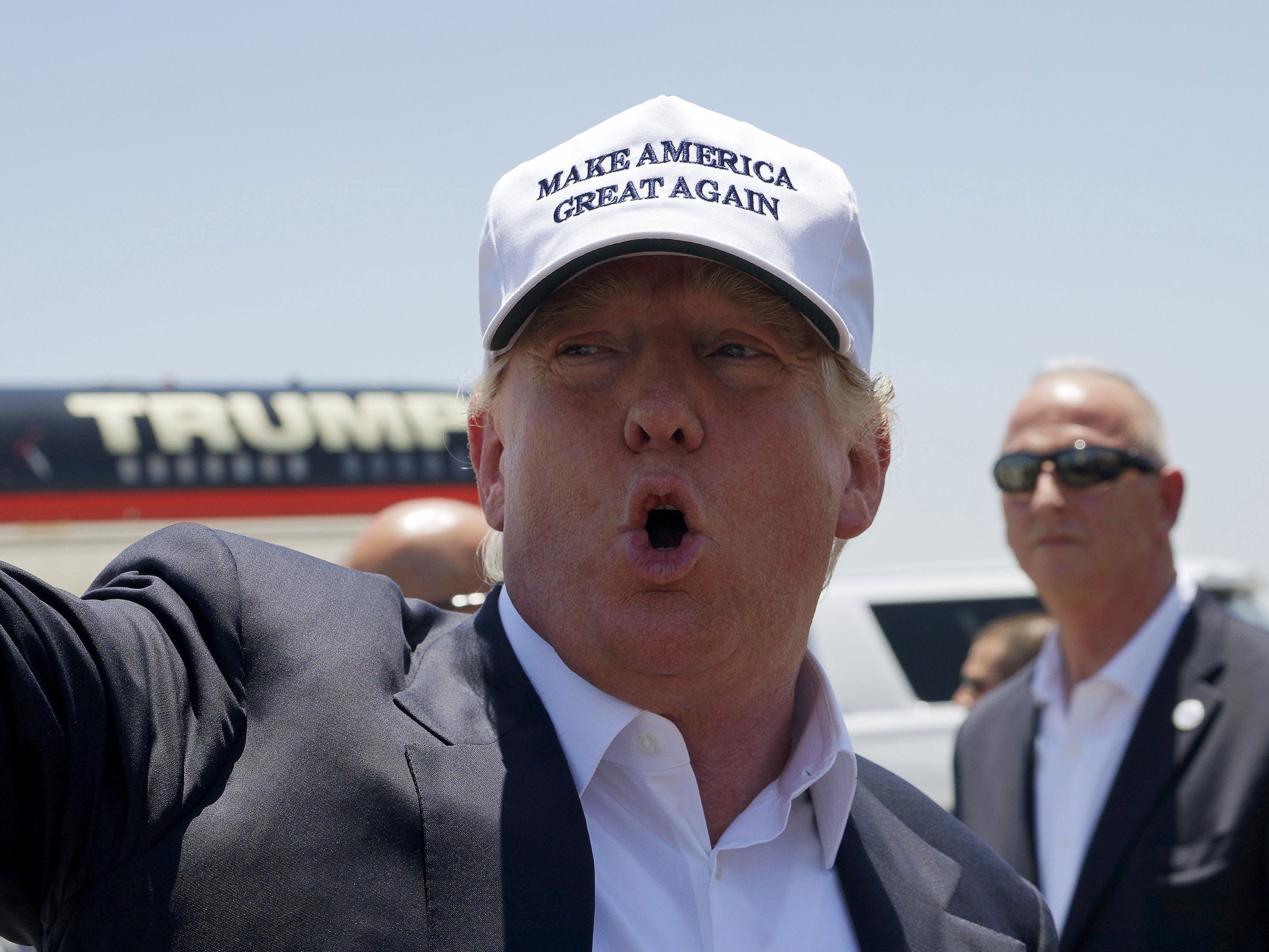 Donald Trump visiting US-Mexico border in Laredo last year (Reuters)