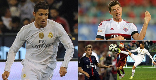 Cristiano Ronaldo, Robert Lewandowski, Lucas Digne and Karim Benzema