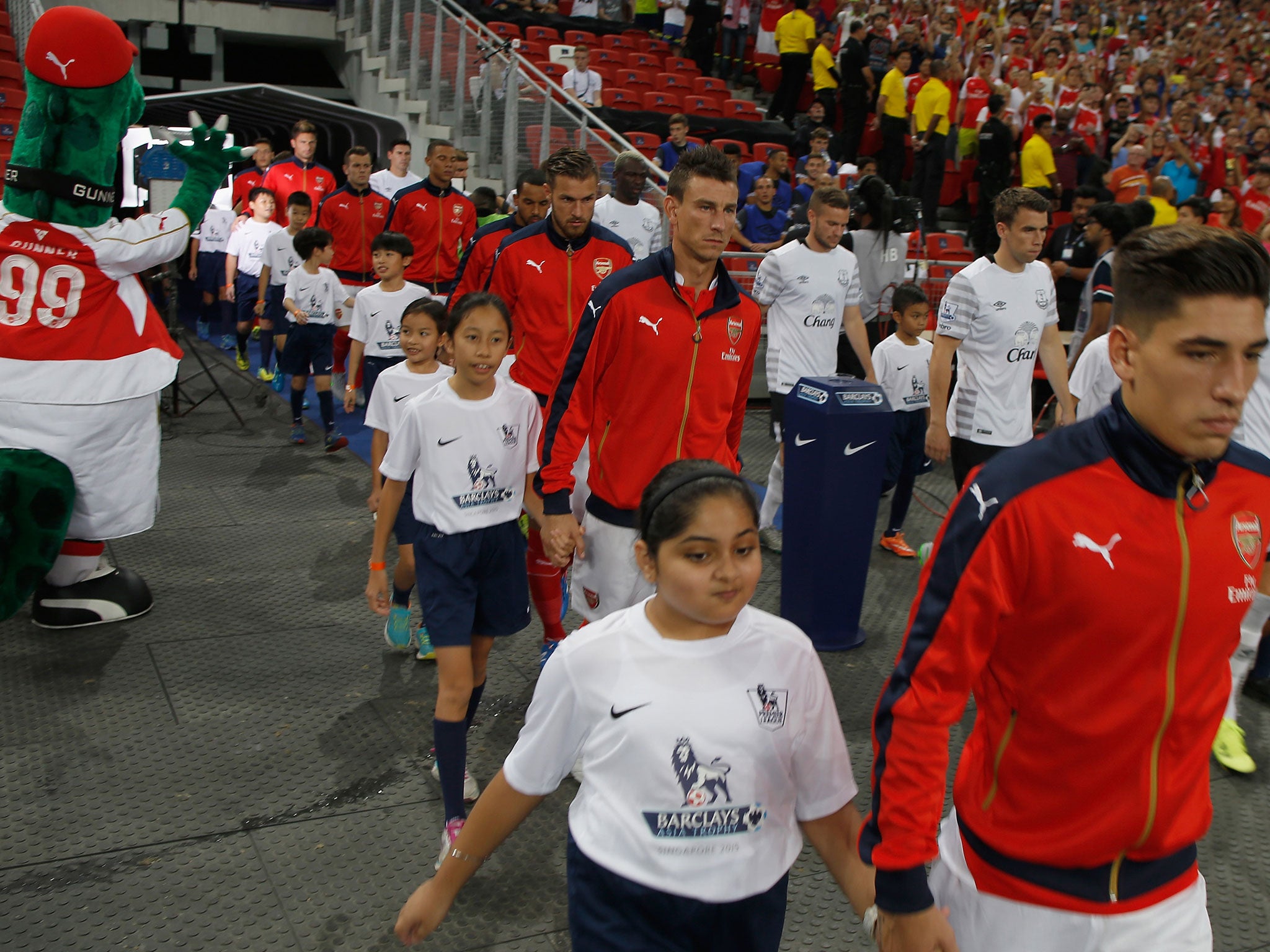 Arsenal during their pre-season tour of Asia